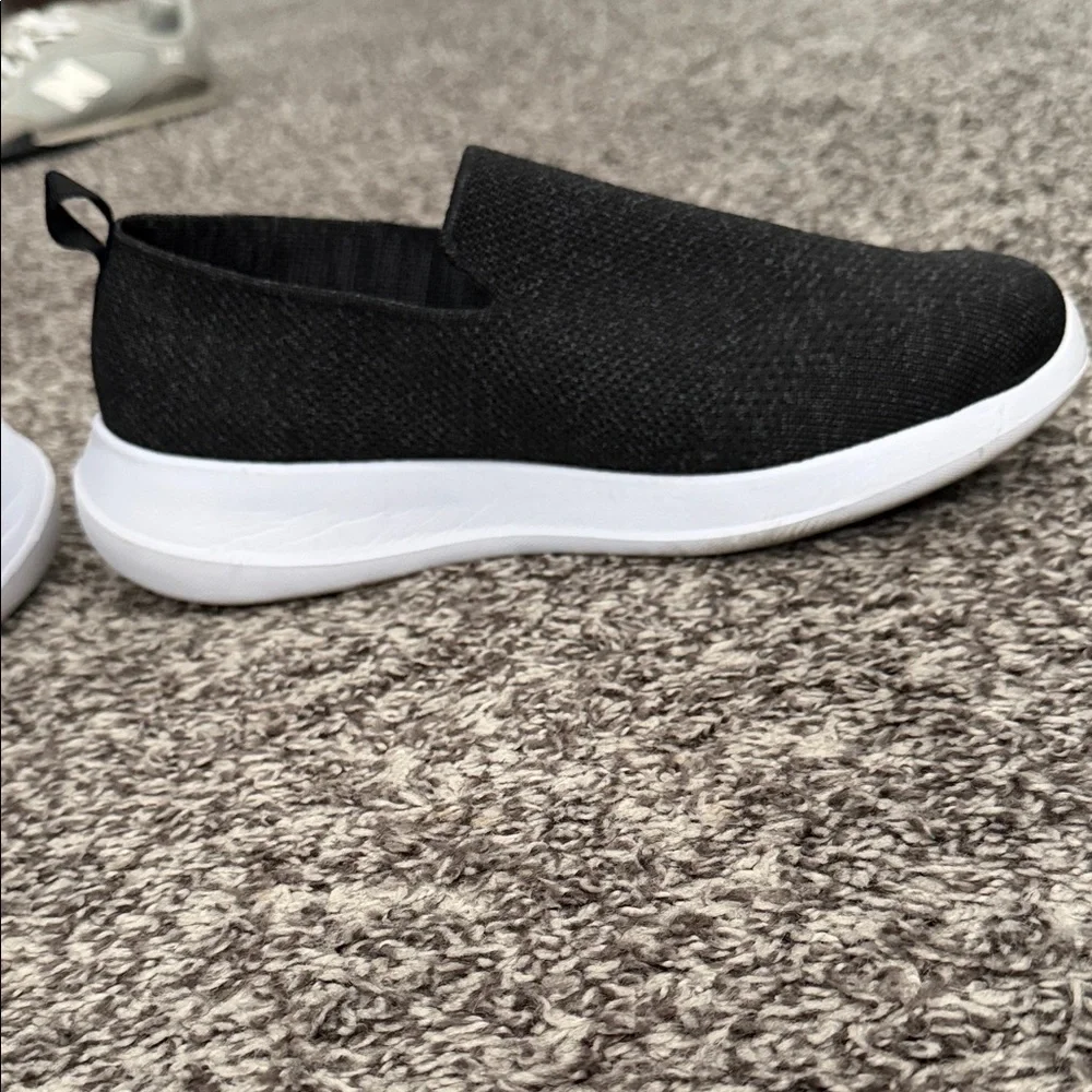 Athletic Works Women's Black and White Slip-On Sneakers - Picture 2 of 3